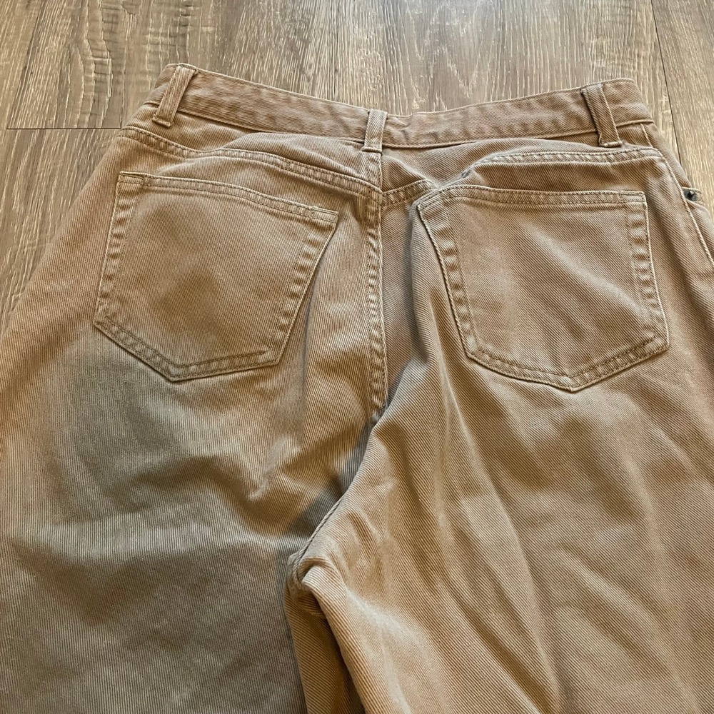 Lands End Fit 3 Khaki Tan Straight Leg Pants Womens 10 High Rise Cotton Twill - Picture 9 of 10